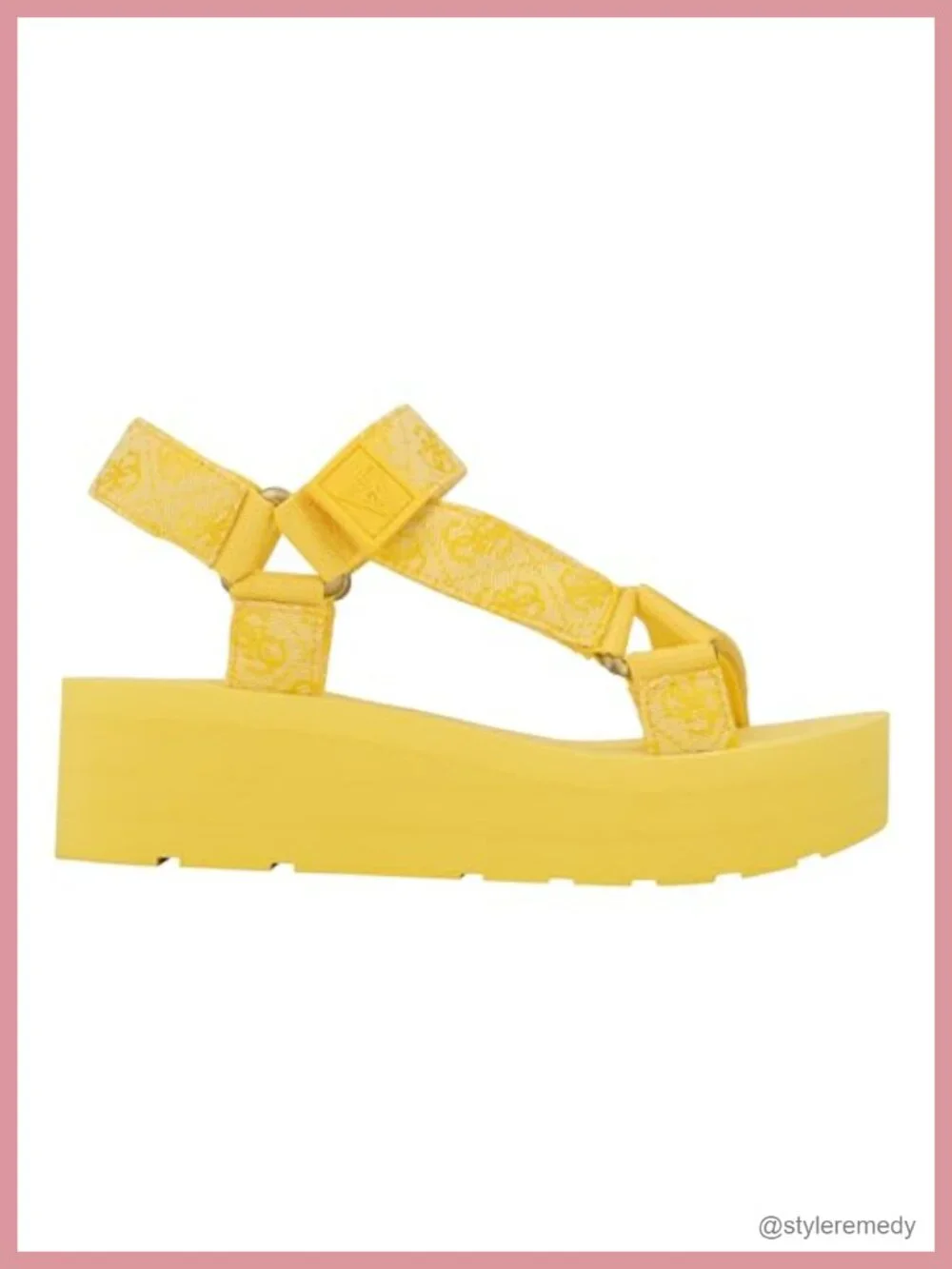 Womens Platform Wedge Sandals Fabric Upper Hook & Loop Closure 2 Inch Heel Open